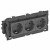 Socket 0°, triple protective contact, Connect 80 250V, 10/16A Policarbonato cinzento antracite RAL 7021
