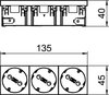Tomada 33º, tripla Alvéolos protegidos, 45connect 250V, 10/16A Policarbonato cinzento antracite RAL 7021