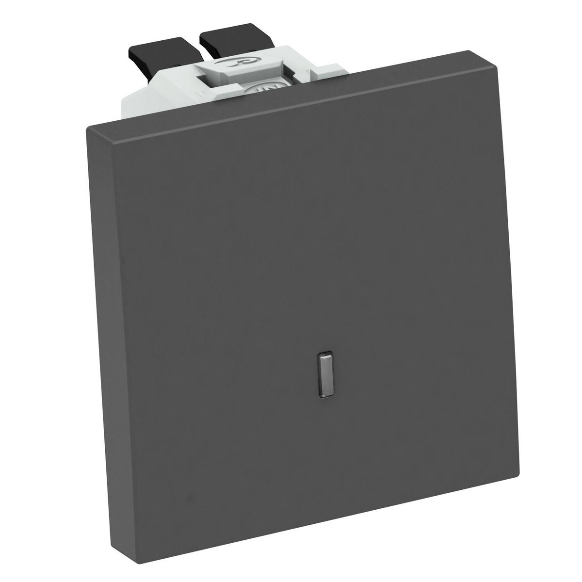 Comutador com luz de controlo 10 A, 250 V Policarbonato cinzento antracite RAL 7021