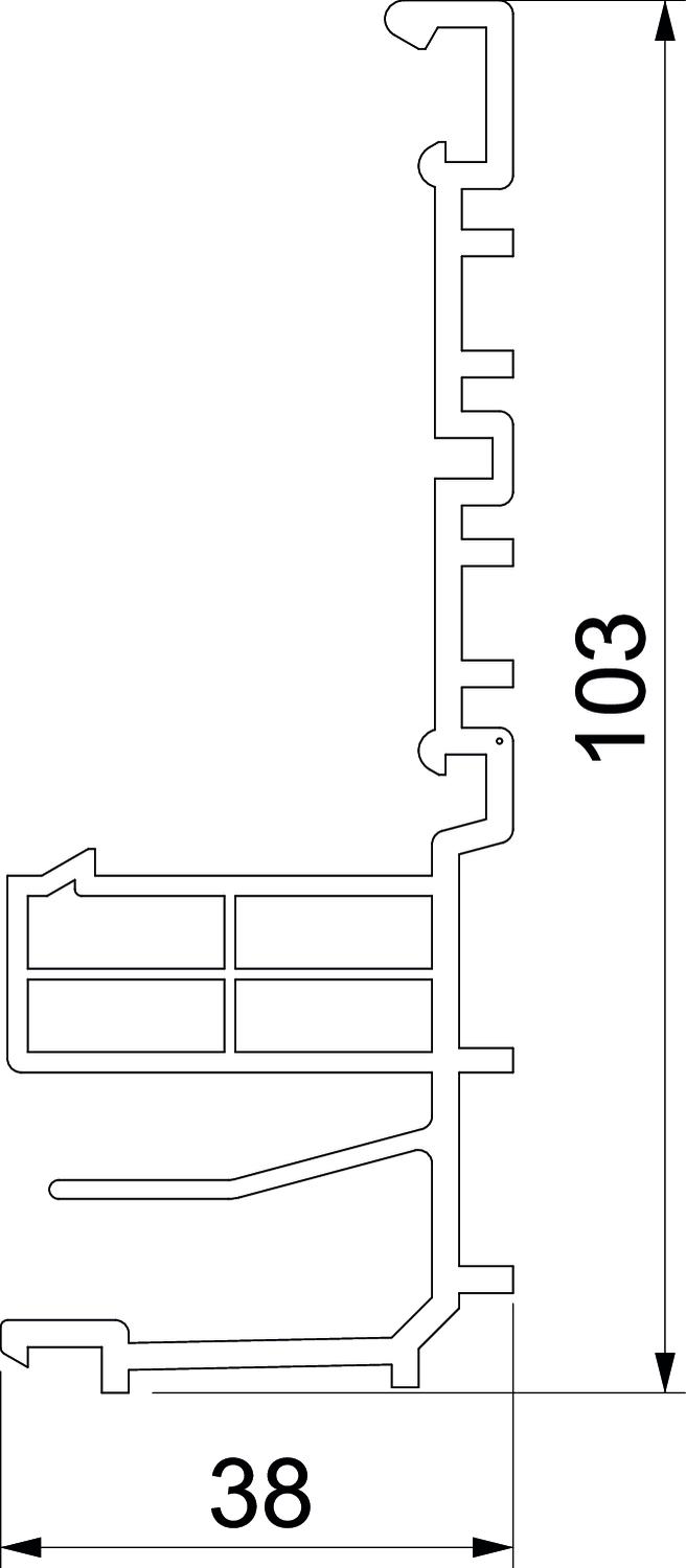 Calha de rodapé Base RAUDUO 105x40 natur 2000x105x40 Policloreto de vinilo natural – Imagem 2 de 2