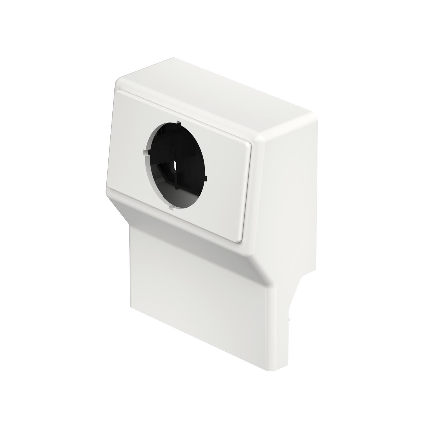 Suporte de aparelhos vazia SL50/70 com espelho 9010 Policloreto de vinilo branco puro RAL 9010