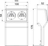 Suporte de aparelhos dupla SL 20x110 RAL9010 Policloreto de vinilo branco puro RAL 9010