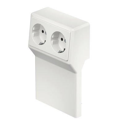 Suporte de aparelhos dupla SL 20x110 RAL9010 Policloreto de vinilo branco puro RAL 9010