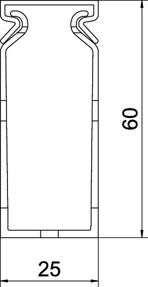 Calha de cablagem Conjunto METRA 60x25 7030 Policloreto de vinilo cinzento pedra RAL 7030 – Imagem 2 de 2