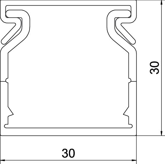 Slotted cable trunking system CABLIX Set 30x30 7030 Policloreto de vinilo cinzento pedra RAL 7030 – Imagem 2 de 2
