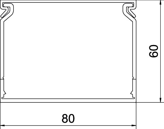 Slotted cable trunking system CABLIX Set 60x80 7030 Policloreto de vinilo cinzento pedra RAL 7030 – Imagem 2 de 2