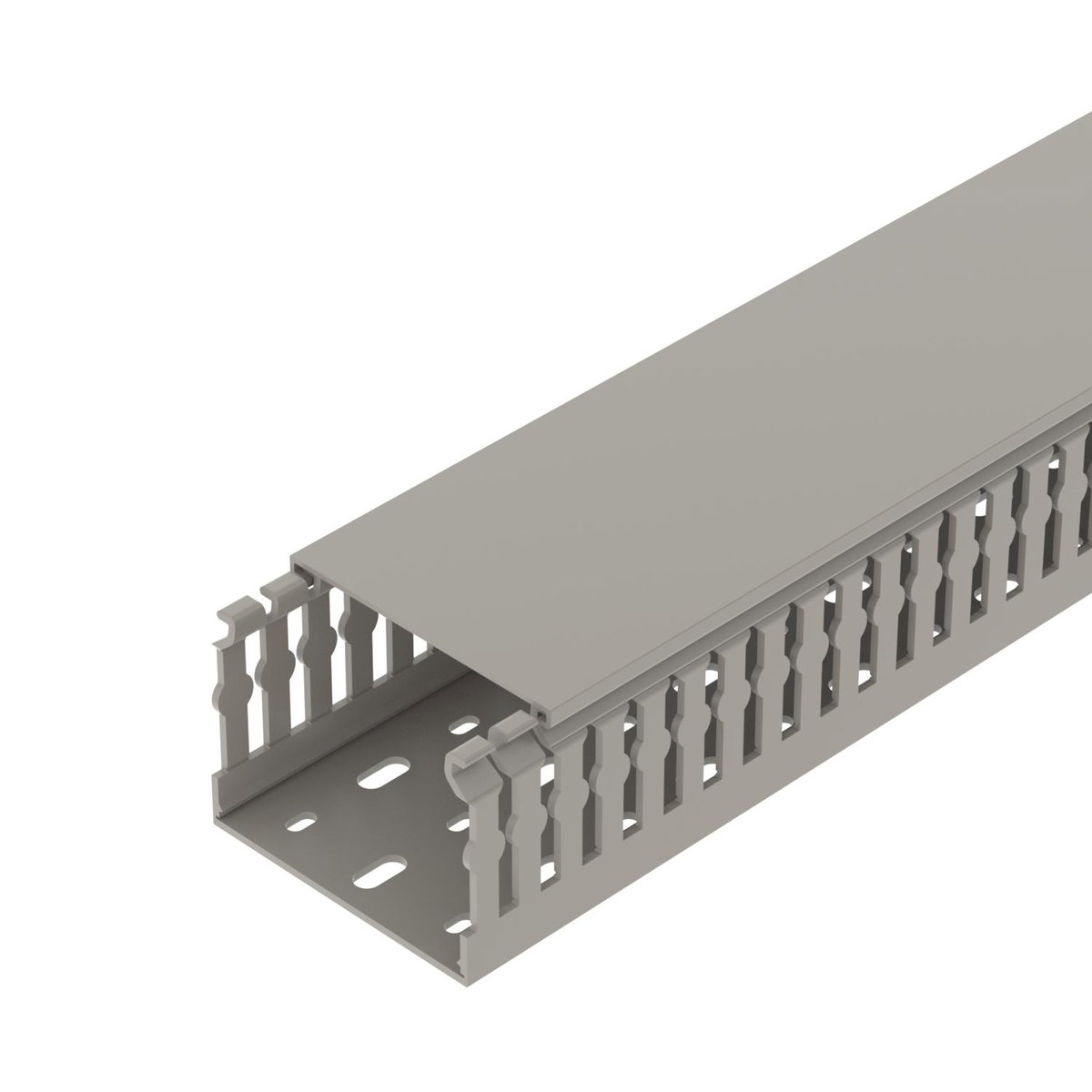 Slotted cable trunking system CABLIX Set 60x80 7030 Policloreto de vinilo cinzento pedra RAL 7030