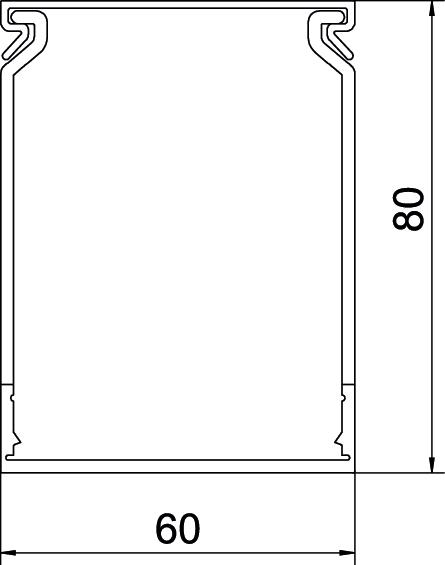 Slotted cable trunking system CABLIX Set 80x60 7030 Policloreto de vinilo cinzento pedra RAL 7030 – Imagem 2 de 2
