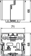 Accessory mounting box SIGNA BASE single 66x68x71 Poliamida cinzento azulado RAL 7031
