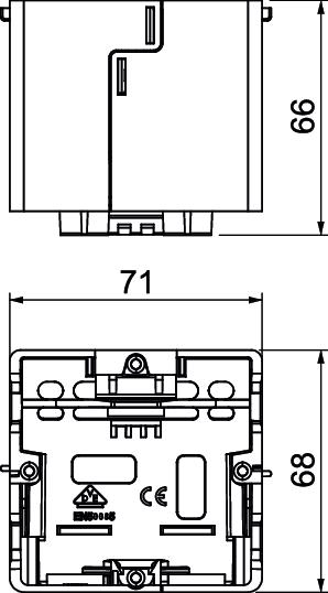 Accessory mounting box SIGNA BASE single 66x68x71 Poliamida cinzento azulado RAL 7031 – Imagem 2 de 2