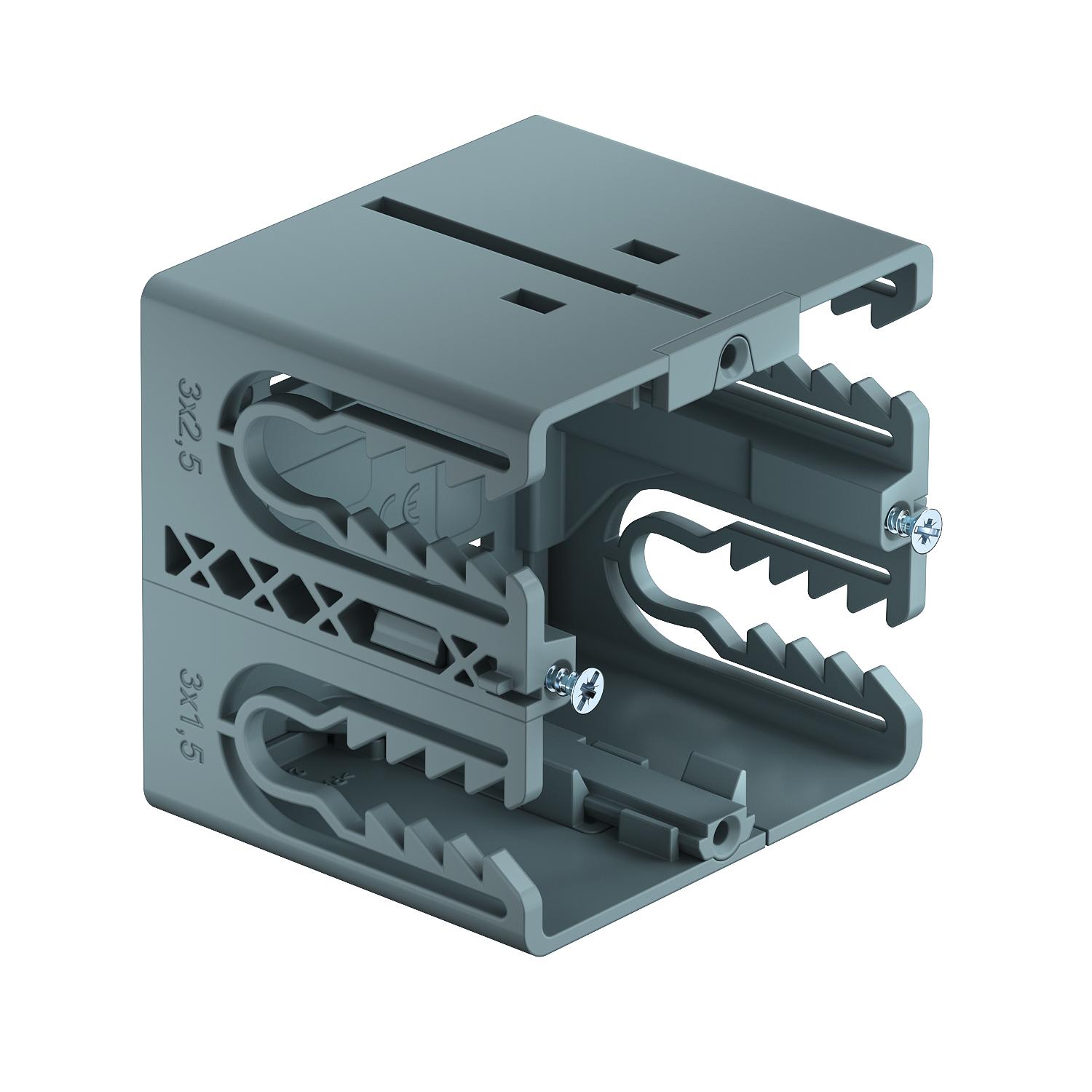 Accessory mounting box SIGNA BASE single 66x68x71 Poliamida cinzento azulado RAL 7031