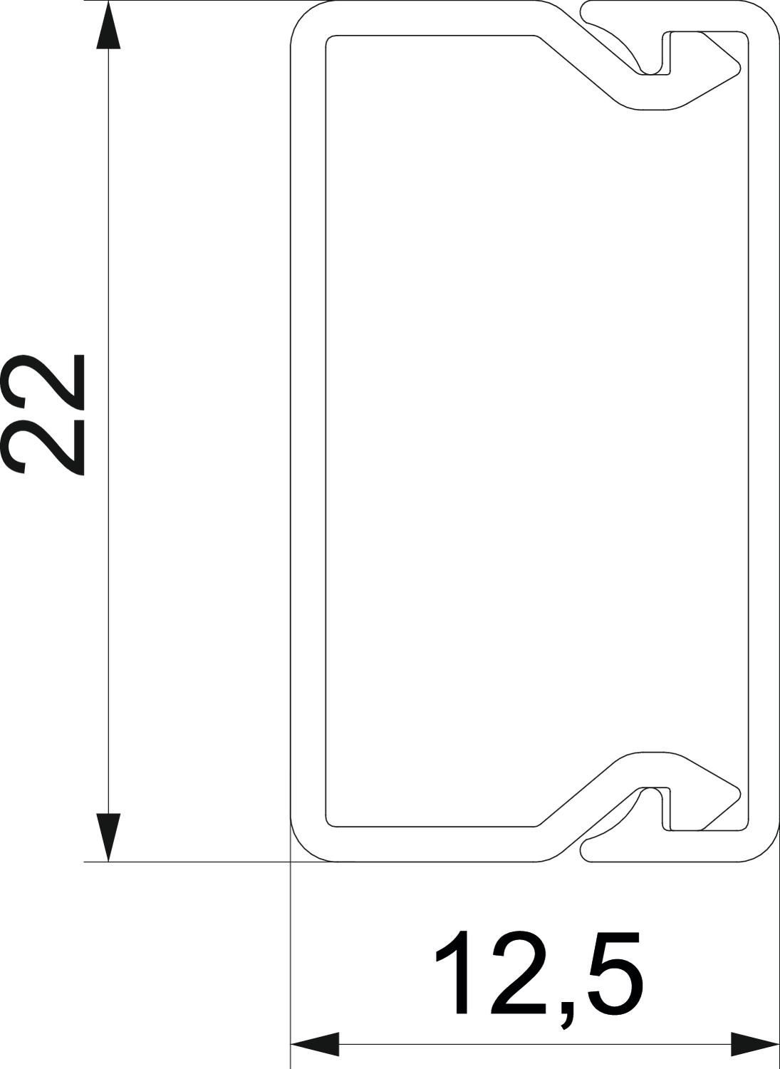 Calha com base perfurada 12x22x2000 Policloreto de vinilo branco puro RAL 9010 – Imagem 2 de 2