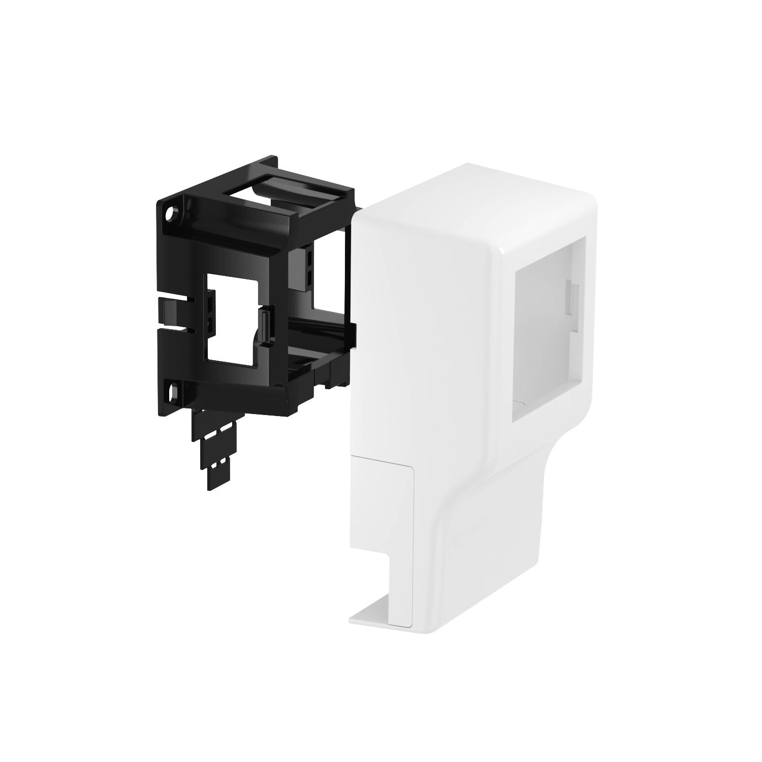 Suporte de aparelhos simples para Modul 45 74x127x47 Policarbonato branco puro RAL 9010