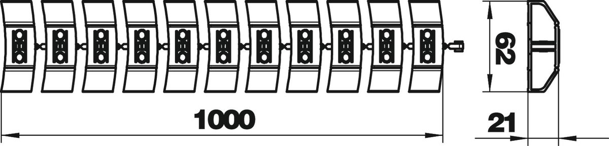 Flexkanal 1000mm cinzento antracite RAL 7021 – Imagem 2 de 2
