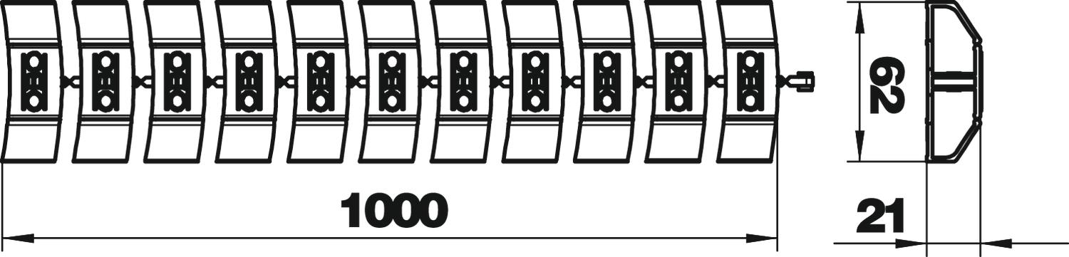Flexkanal 1000mm cinzento antracite RAL 7021 – Imagem 2 de 2