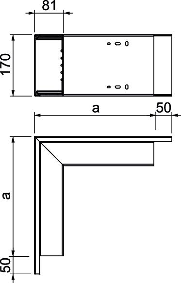 Ângulo externo 250x170x80 Policloreto de vinilo branco puro RAL 9010 – Imagem 2 de 2