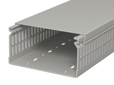 Calha de cablagem 60x120x2000 Policloreto de vinilo cinzento pedra RAL 7030
