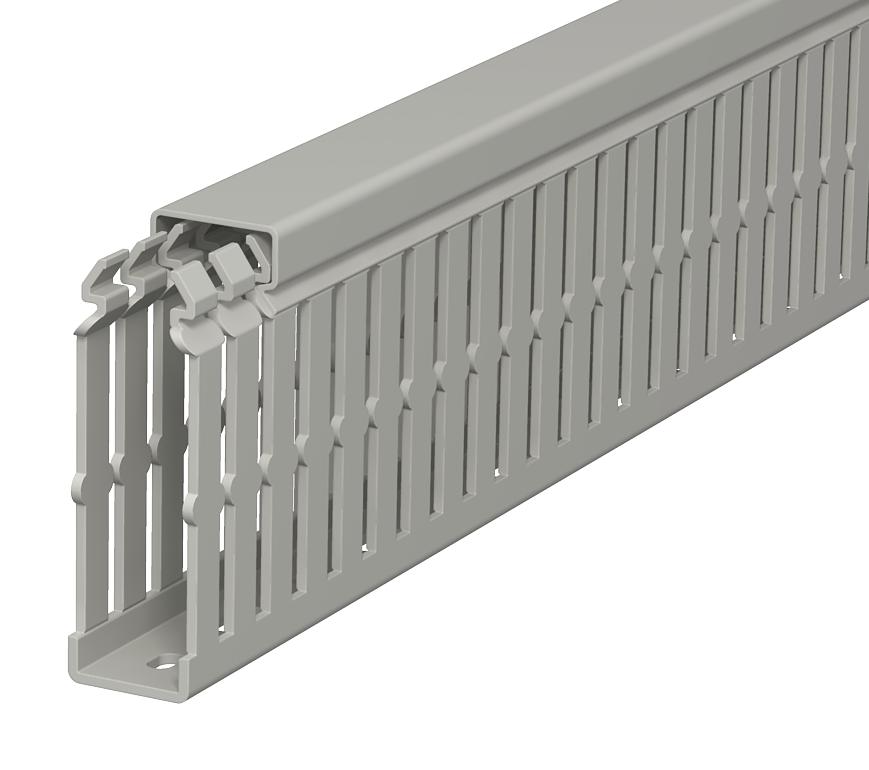 Calha de cablagem 75x25x2000 Policloreto de vinilo cinzento pedra RAL 7030