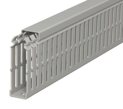 Calha de cablagem 75x25x2000 Policloreto de vinilo cinzento pedra RAL 7030