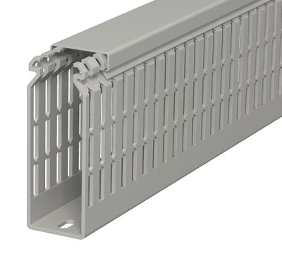 Calha de cablagem 100x37x2000 Policloreto de vinilo cinzento pedra RAL 7030