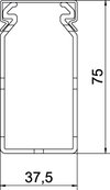 Calha de cablagem livre de halogéneo 75x37,5x2000 Policarbonato/acrilonitrila-butadieno-estireno cinzento claro RAL 7035