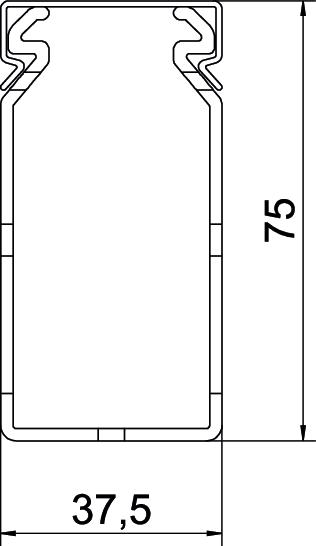 Calha de cablagem livre de halogéneo 75x37,5x2000 Policarbonato/acrilonitrila-butadieno-estireno cinzento claro RAL 7035 – Imagem 2 de 2