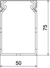 Calha de cablagem livre de halogéneo 75x50x2000 Policarbonato/acrilonitrila-butadieno-estireno cinzento claro RAL 7035