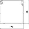 Calha de cablagem livre de halogéneo 75x75x2000 Policarbonato/acrilonitrila-butadieno-estireno cinzento claro RAL 7035