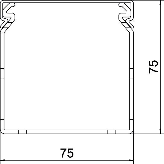 Calha de cablagem livre de halogéneo 75x75x2000 Policarbonato/acrilonitrila-butadieno-estireno cinzento claro RAL 7035 – Imagem 2 de 2