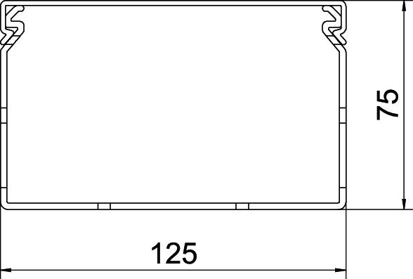 Calha de cablagem livre de halogéneo 75x125x2000 Policarbonato/acrilonitrila-butadieno-estireno cinzento claro RAL 7035 – Imagem 2 de 2