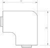 Ângulo plano 40x60mm Policloreto de vinilo branco puro RAL 9010