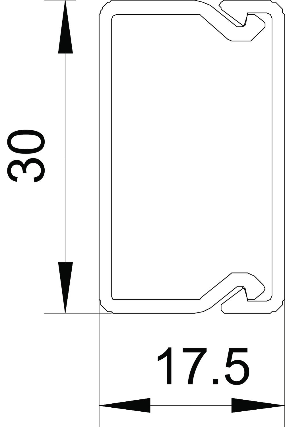 Calha com base perfurada 15x30x2000 Policloreto de vinilo branco puro RAL 9010 – Imagem 2 de 3