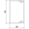 Calha com base perfurada 25x40x2000 Policloreto de vinilo branco puro RAL 9010