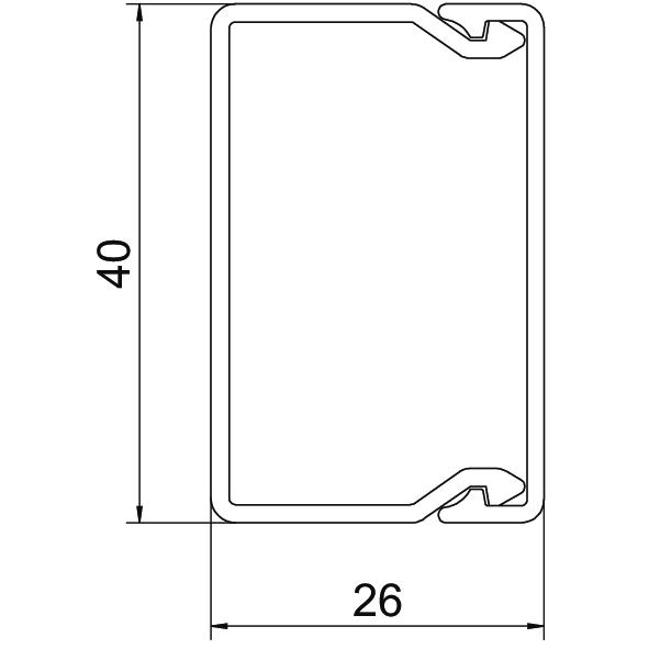 Calha com base perfurada 25x40x2000 Policloreto de vinilo branco puro RAL 9010 – Imagem 2 de 3