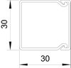 Calha com base perfurada 30x30x2000 Policloreto de vinilo branco puro RAL 9010