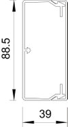 Calha com base perfurada 40x90x2000 Policloreto de vinilo branco puro RAL 9010