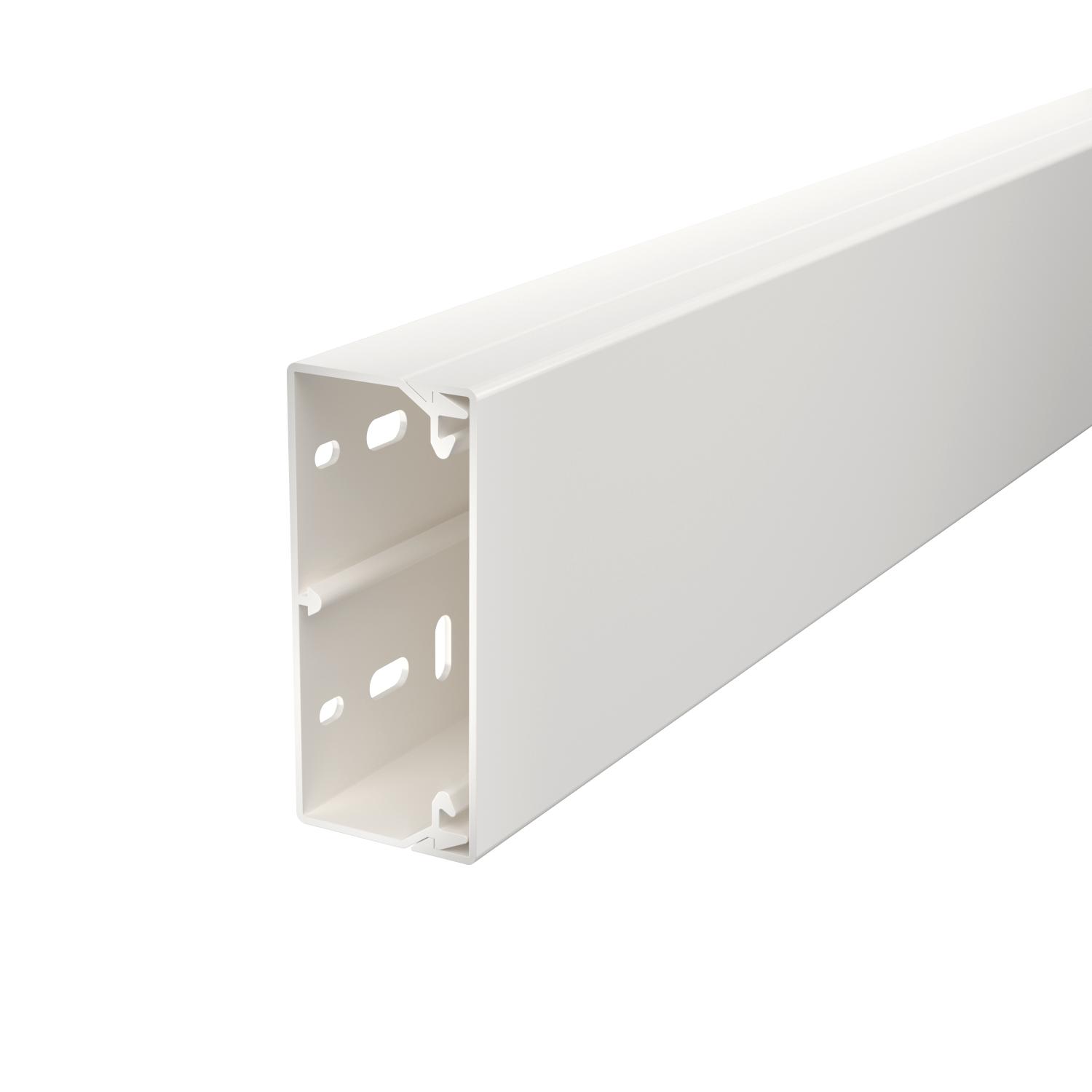 Calha com base perfurada 40x90x2000 Policloreto de vinilo branco puro RAL 9010