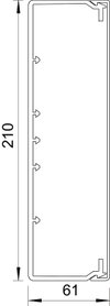 Calha com base perfurada 60x210x2000 Policloreto de vinilo branco puro RAL 9010