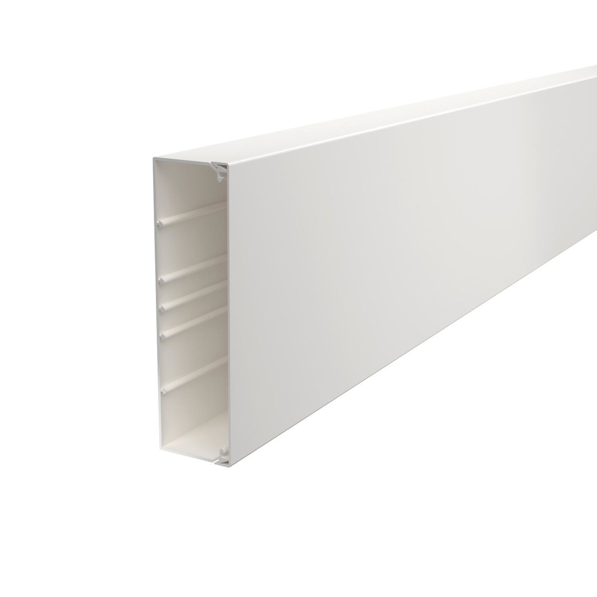 Calha com base perfurada 60x210x2000 Policloreto de vinilo branco puro RAL 9010