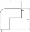 Ângulo externo 60x90mm Policloreto de vinilo branco puro RAL 9010