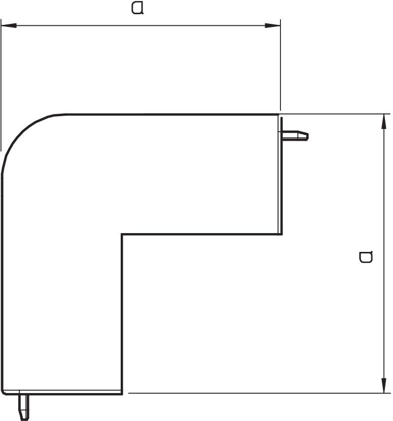 Ângulo externo 60x90mm Policloreto de vinilo branco puro RAL 9010 – Imagem 2 de 2