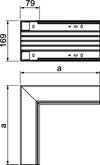 Ângulo interno 329x170x80 Policloreto de vinilo branco puro RAL 9010