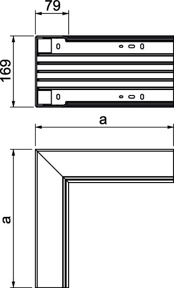 Ângulo interno 329x170x80 Policloreto de vinilo branco puro RAL 9010 – Imagem 2 de 2