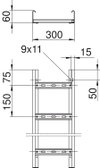 C. cabos escada manut. funções Distância entre degraus 150mm 60x300x6000 Aço Galvanizado por imersão a quente após maquinação zinco