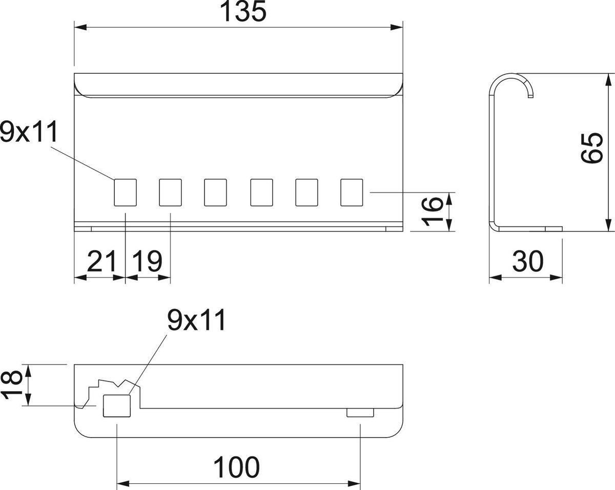 União para escada 135x65x30 Aço galvanizado pelo método Sendzimir zinco – Imagem 2 de 5