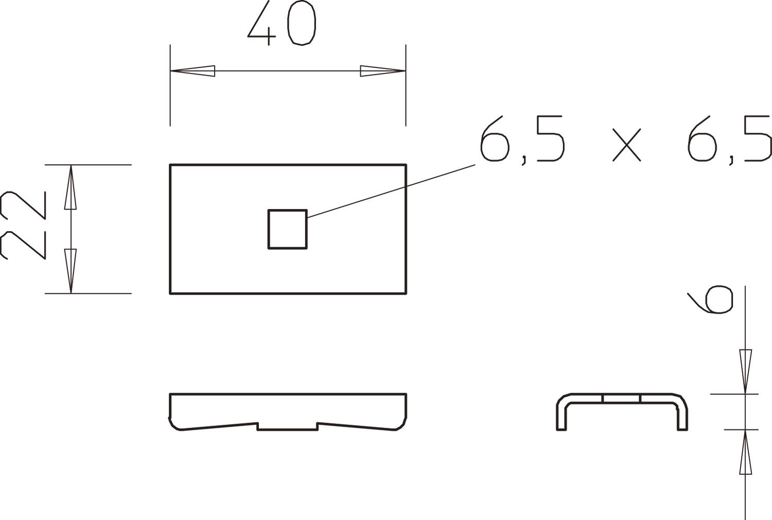Peça de aperto para escada LG45 e LG60 40x22 Aço galvanizado pelo método Sendzimir zinco – Imagem 2 de 5