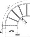 90° bend for cable ladder 110x450 Aço Galvanizado por imersão a quente após maquinação zinco