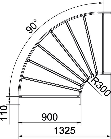 90° bend for cable ladder 110x900 Aço Galvanizado por imersão a quente após maquinação zinco – Imagem 2 de 3