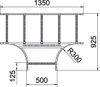 Derivação em T para caminhos de cabos escada 60x500 Aço Galvanizado por imersão a quente após maquinação zinco