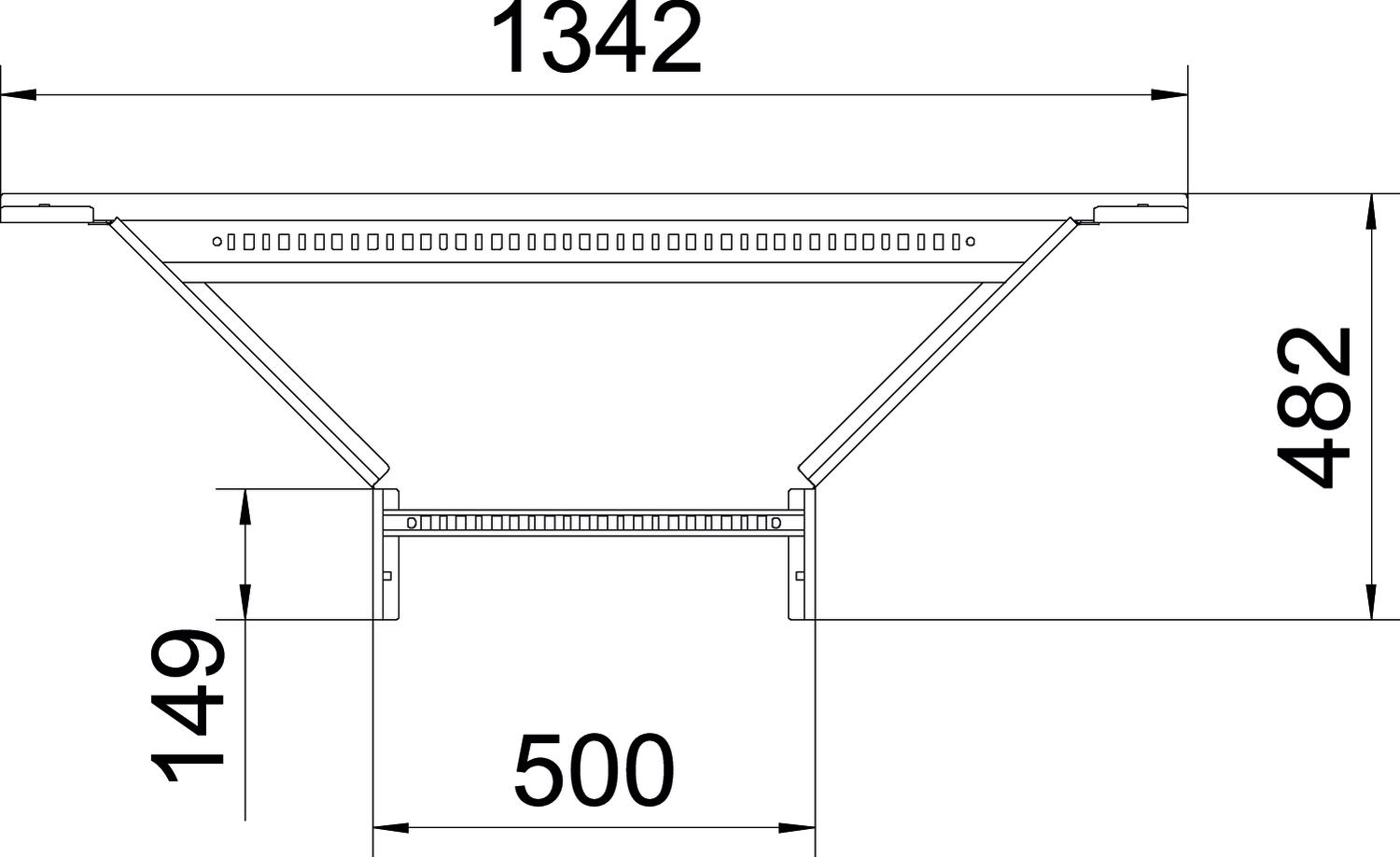 Derivação simples para caminhos de cabos escada 60x500 Aço inoxidável, livre de ferrugem A2 1.4301 brilhante, pós-tratamento aço inoxidável – Imagem 2 de 2
